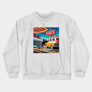 Retro Diner - 90s retro diner pop art Crewneck Sweatshirt